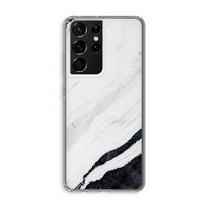 CaseCompany Elegante marmer: Samsung Galaxy S21 Ultra Transparant Hoesje