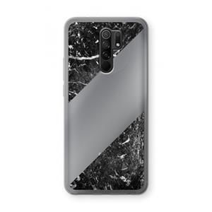 CaseCompany Zwart marmer: Xiaomi Redmi 9 Transparant Hoesje