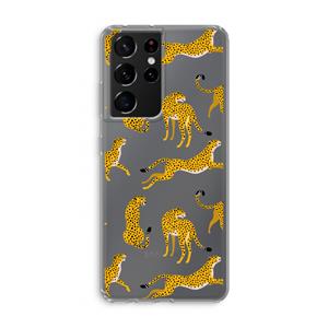 CaseCompany Luipaard: Samsung Galaxy S21 Ultra Transparant Hoesje