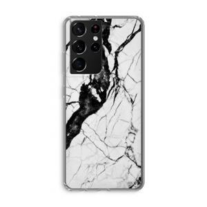 CaseCompany Witte marmer 2: Samsung Galaxy S21 Ultra Transparant Hoesje