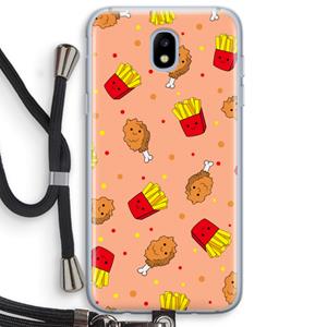CaseCompany Chicken 'n Fries: Samsung Galaxy J5 (2017) Transparant Hoesje met koord