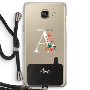 CaseCompany Pink Bouquet: Samsung Galaxy A5 (2016) Transparant Hoesje met koord