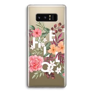 CaseCompany Hello in flowers: Samsung Galaxy Note 8 Transparant Hoesje