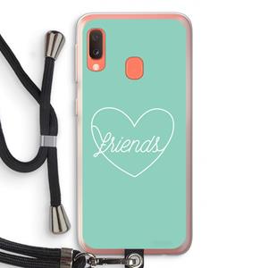 CaseCompany Friends heart pastel: Samsung Galaxy A20e Transparant Hoesje met koord