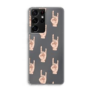 CaseCompany Rock: Samsung Galaxy S21 Ultra Transparant Hoesje