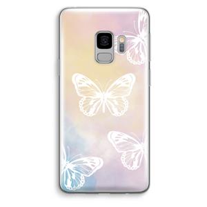 CaseCompany White butterfly: Samsung Galaxy S9 Transparant Hoesje