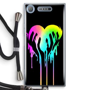 CaseCompany Hold My Heart: Sony Xperia XZ1 Transparant Hoesje met koord