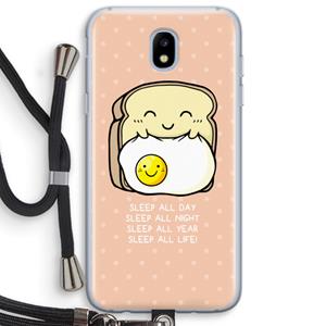 CaseCompany Sleep All Day: Samsung Galaxy J5 (2017) Transparant Hoesje met koord