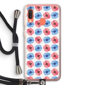 CaseCompany Klaproosjes: Samsung Galaxy A20e Transparant Hoesje met koord