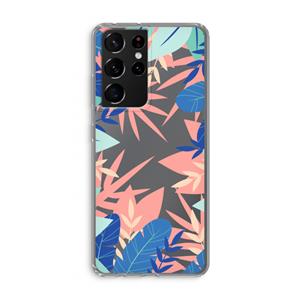 CaseCompany Tropisch: Samsung Galaxy S21 Ultra Transparant Hoesje