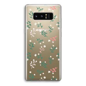 CaseCompany Small white flowers: Samsung Galaxy Note 8 Transparant Hoesje