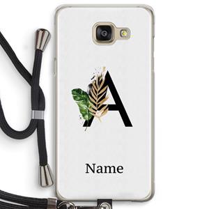 CaseCompany Charcoal Flora: Samsung Galaxy A5 (2016) Transparant Hoesje met koord