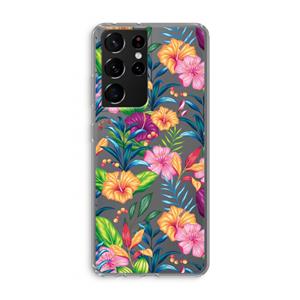 CaseCompany Tropisch 2: Samsung Galaxy S21 Ultra Transparant Hoesje