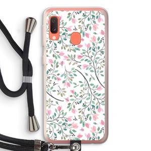 CaseCompany Sierlijke bloemen: Samsung Galaxy A20e Transparant Hoesje met koord