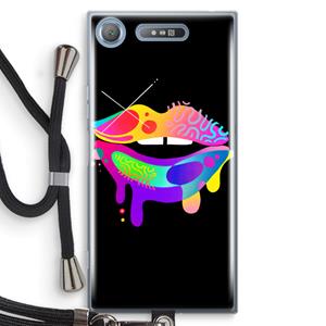 CaseCompany Lip Palette: Sony Xperia XZ1 Transparant Hoesje met koord