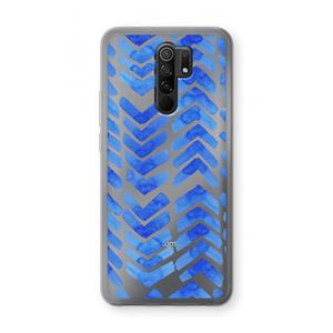 CaseCompany Blauwe pijlen: Xiaomi Redmi 9 Transparant Hoesje