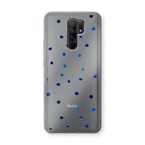 CaseCompany Blauwe stippen: Xiaomi Redmi 9 Transparant Hoesje