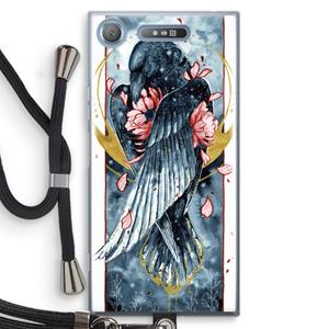 CaseCompany Golden Raven: Sony Xperia XZ1 Transparant Hoesje met koord