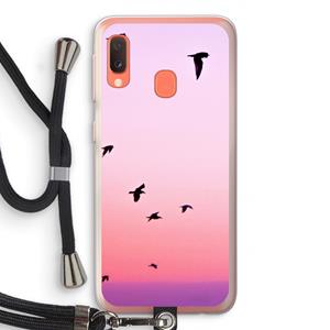 CaseCompany Fly away: Samsung Galaxy A20e Transparant Hoesje met koord