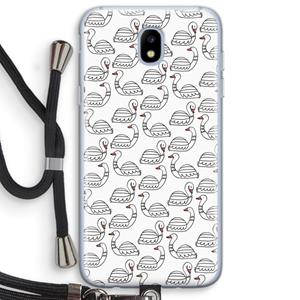 CaseCompany Zwanen: Samsung Galaxy J5 (2017) Transparant Hoesje met koord