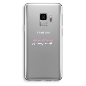 CaseCompany gij moogt er zijn: Samsung Galaxy S9 Transparant Hoesje
