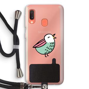 CaseCompany Birdy: Samsung Galaxy A20e Transparant Hoesje met koord