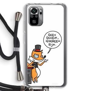 CaseCompany Geen Gezeik: Xiaomi Redmi Note 10S Transparant Hoesje met koord