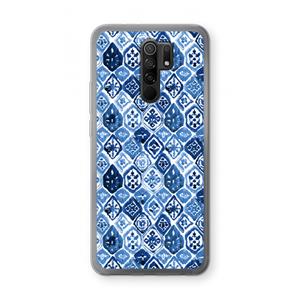 CaseCompany Blauw motief: Xiaomi Redmi 9 Transparant Hoesje