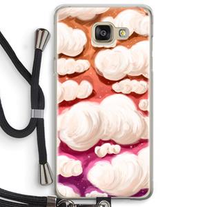 CaseCompany Katoen Wolken: Samsung Galaxy A5 (2016) Transparant Hoesje met koord