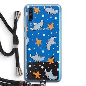 CaseCompany Manta: Samsung Galaxy A50 Transparant Hoesje met koord