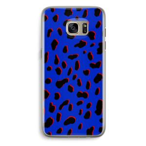 CaseCompany Blue Leopard: Samsung Galaxy S7 Edge Transparant Hoesje