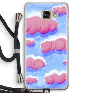 CaseCompany Roze wolken met vogels: Samsung Galaxy A5 (2016) Transparant Hoesje met koord