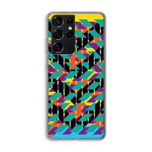 CaseCompany Skew Bee 1: Samsung Galaxy S21 Ultra Transparant Hoesje