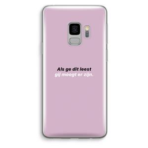 CaseCompany gij moogt er zijn: Samsung Galaxy S9 Transparant Hoesje