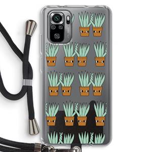 CaseCompany Sansevieria: Xiaomi Redmi Note 10S Transparant Hoesje met koord
