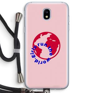 CaseCompany Run The World: Samsung Galaxy J5 (2017) Transparant Hoesje met koord