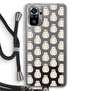 CaseCompany Uilen: Xiaomi Redmi Note 10S Transparant Hoesje met koord