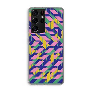 CaseCompany Skew Blush 1: Samsung Galaxy S21 Ultra Transparant Hoesje