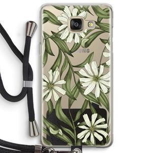 CaseCompany Wit bloemenpatroon: Samsung Galaxy A5 (2016) Transparant Hoesje met koord