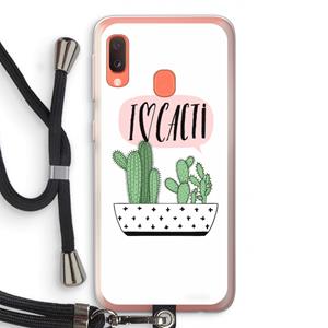 CaseCompany I love cacti: Samsung Galaxy A20e Transparant Hoesje met koord