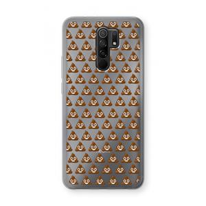 CaseCompany Poop emoji: Xiaomi Redmi 9 Transparant Hoesje
