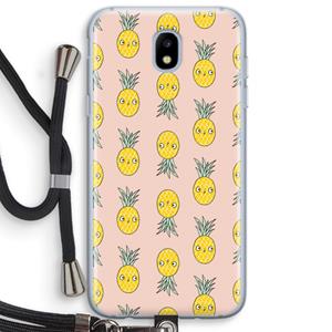 CaseCompany Ananas: Samsung Galaxy J5 (2017) Transparant Hoesje met koord