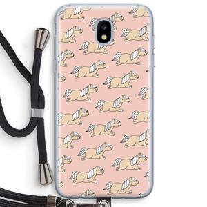 CaseCompany Ponys: Samsung Galaxy J5 (2017) Transparant Hoesje met koord