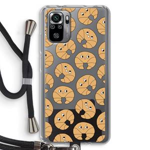 CaseCompany Croissant: Xiaomi Redmi Note 10S Transparant Hoesje met koord