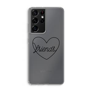 CaseCompany Friends heart black: Samsung Galaxy S21 Ultra Transparant Hoesje