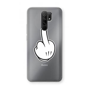 CaseCompany Middle finger white: Xiaomi Redmi 9 Transparant Hoesje