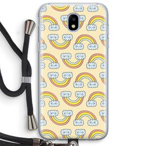 CaseCompany Regenboog: Samsung Galaxy J5 (2017) Transparant Hoesje met koord
