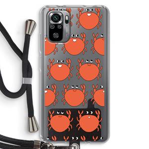 CaseCompany Krab: Xiaomi Redmi Note 10S Transparant Hoesje met koord