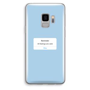 CaseCompany Reminder: Samsung Galaxy S9 Transparant Hoesje