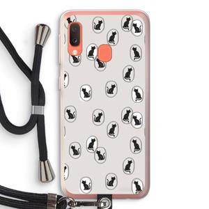 CaseCompany Miauw: Samsung Galaxy A20e Transparant Hoesje met koord